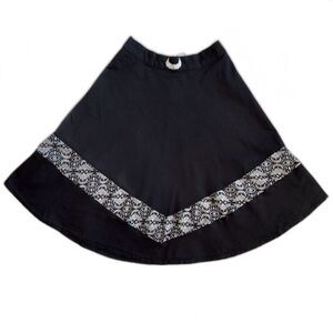Coven United Skirt Womens 14 Black Silver Embroidery Gothic Alternative Spooky